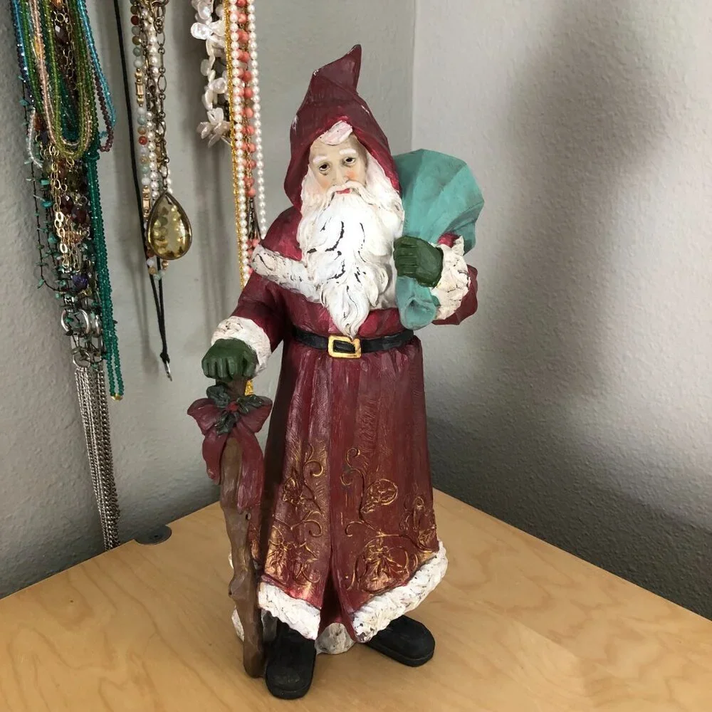 Creative Old World Santa With Cane & Satchel Christmas Holiday 15.5